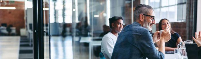 a cyber security team having a discussion